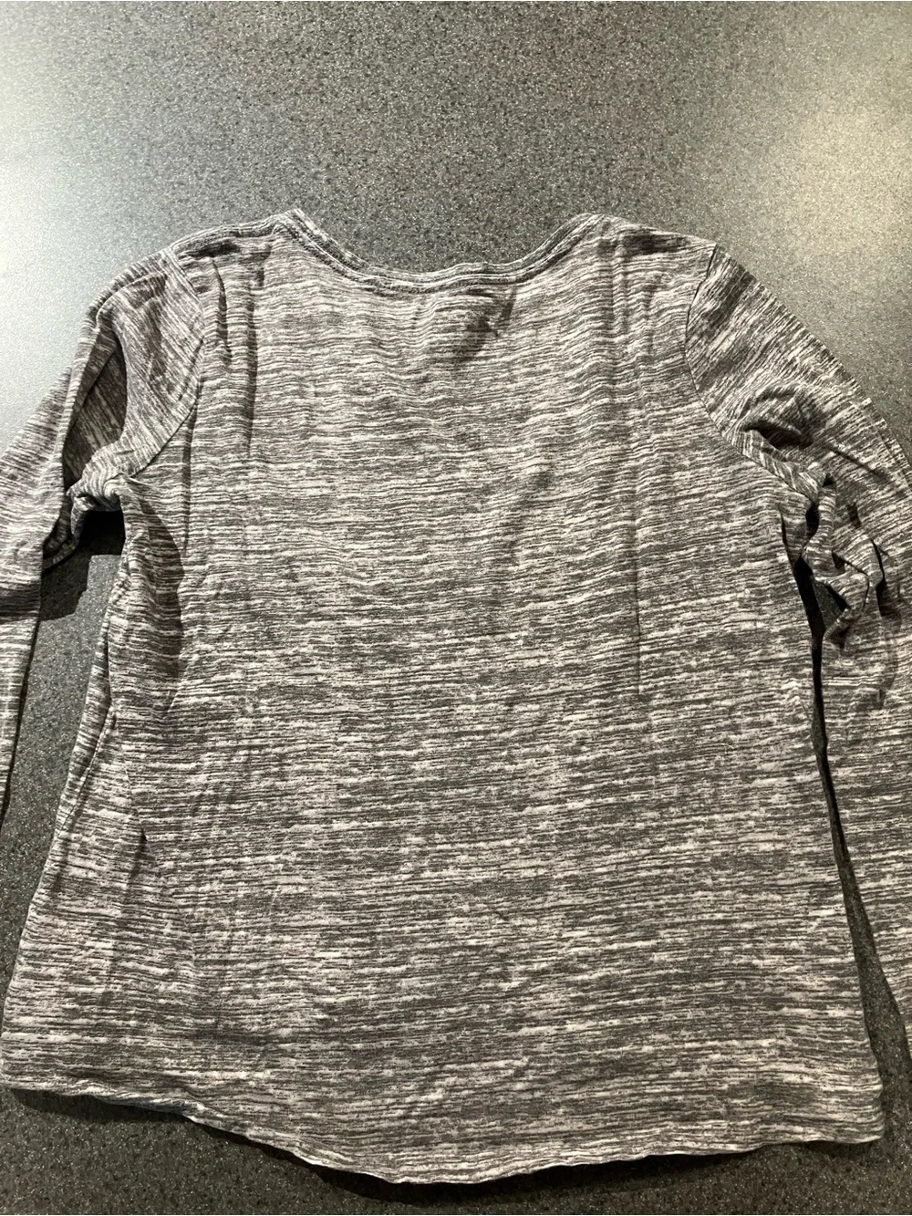 Old Navy Heathered Gray Long-Sleeve Layered-Look Top